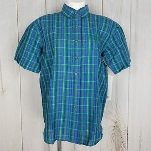 Vintage 80s Blue Plaid Shirt